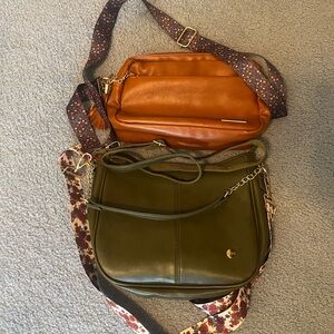 Elegant Olive and Tan Crossbody Bag Set